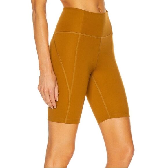 Girlfriend Collective High Waist Biker Shorts in Honey XS - Picture 1 of 5
